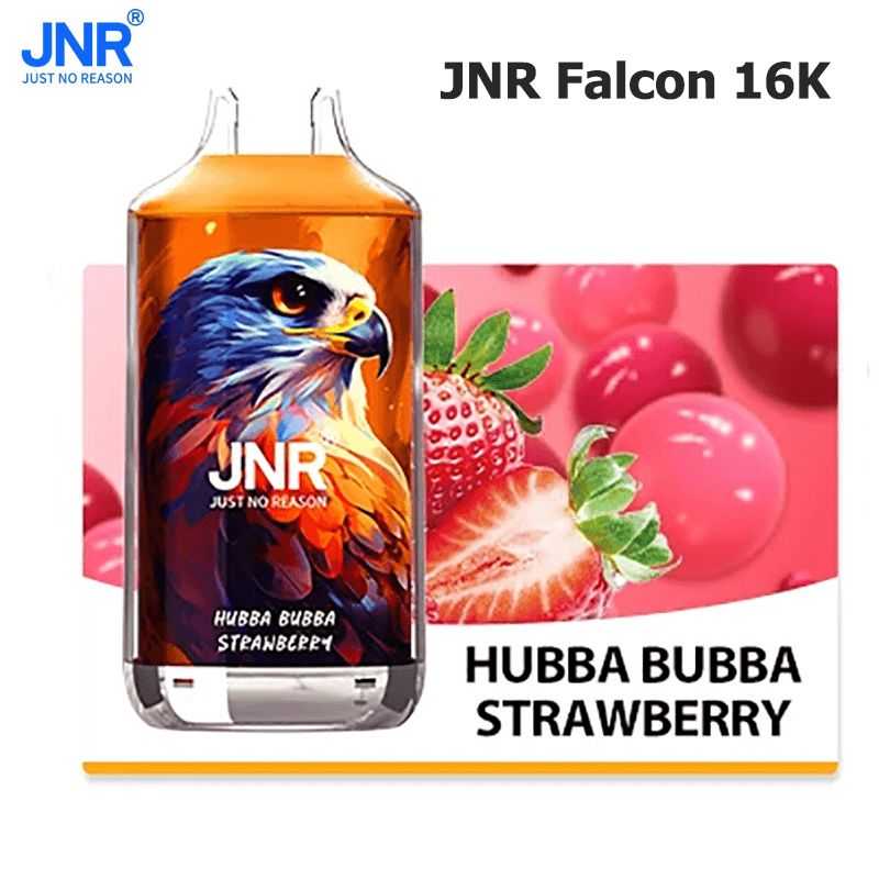 vapeableeu.com JNR Falcon Crystal 16K(16000) Puffs LED Display 2% 5% Nicotine 22ml E-liquid 850mAh Rechargeable Battery disposable vape