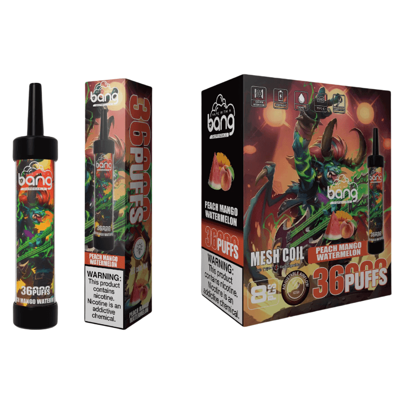 vapeableeu.com Bang 36K(36000) Puffs DTL LED Color Light 40ml E-liquid Type-C Charging 0% 2% 3% 5% Nicotine Disposable Vape Pen