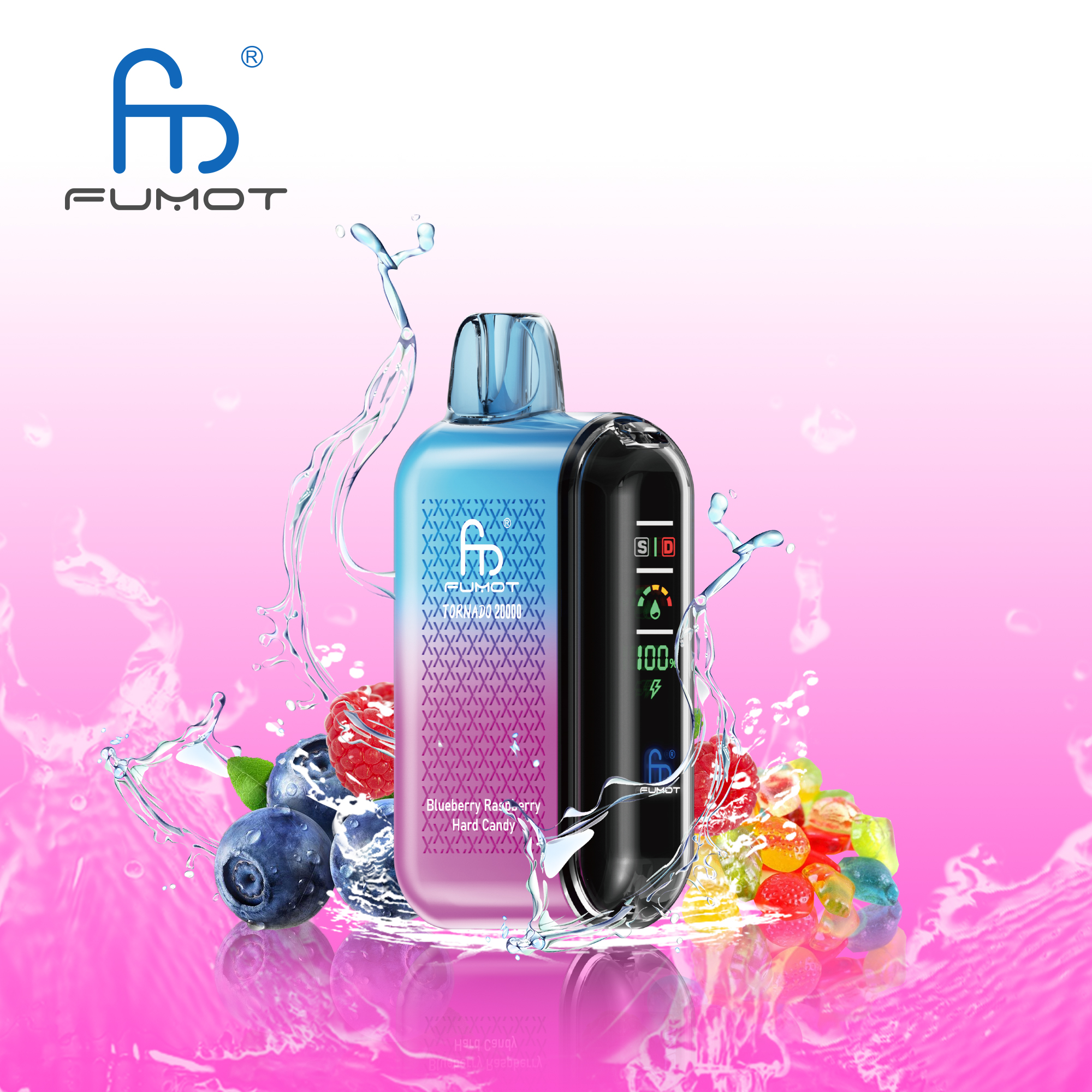 vapeableeu.com Randm Tornado 20K(20000) Puffs LCD Screen 28ML of E-liquid Metal Painting Craft Disposable Vape