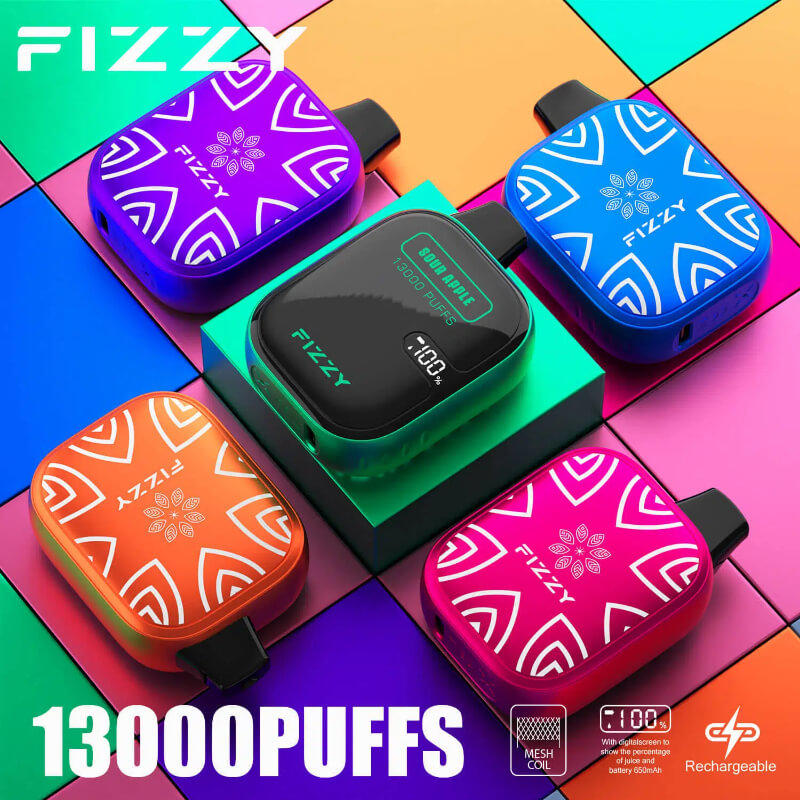 vapeableeu.com Fizzy Boom 13K(13000) Puffs 21ML E-liquid Mesh Coil LCD Screen 650mAh Rechargeable Battery 2 And 5% Nicotine Disposable Vape
