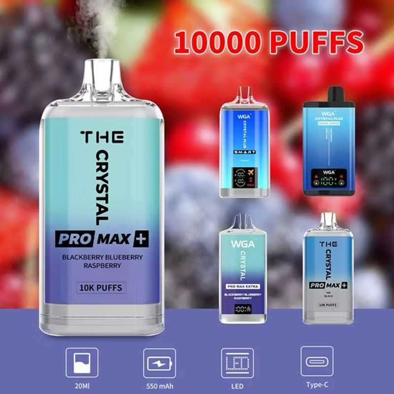 vapeableeu.com WGA CRYSTAL PRO MAX 10000 Puffs 20ml Capacity Type-C Charging 850mAh Battery Disposable Vape