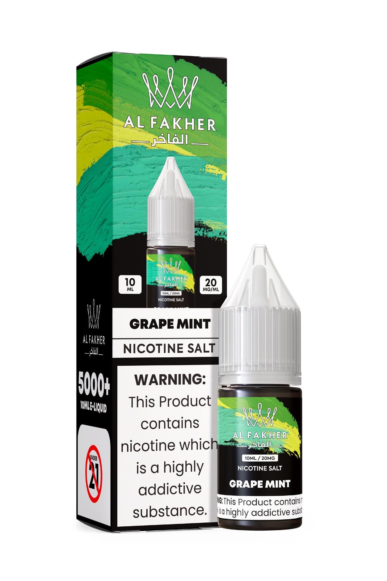 vapeableeu.com Grape Mint 20MG Strengths 10ML 5000+ Nic Salt E-LIQUIDS by Al Fakher
